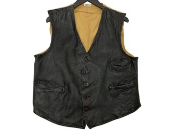 Giorgio Armani Leather Vest Size 52