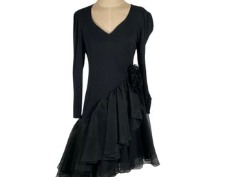 Hilary Floyd London Black Silk Evening Dress - Size 14