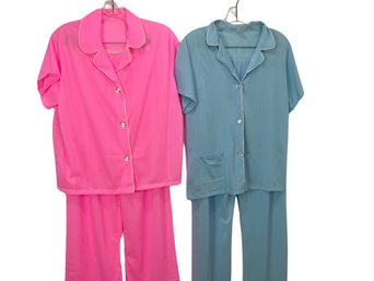 Vintage Pair Of Hot Pink And Blue Pajamas Size M