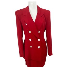 Dana Buchman Red Silk Suit