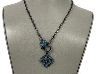 Blue Starburst Necklace Brand New