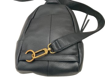 Hobo Black Leather Side Handbag