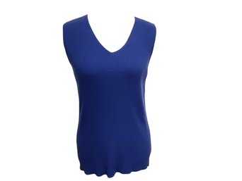 Eileen Fisher Blue Wool Sleeveless Tank Too Size M