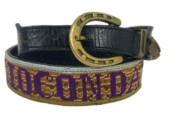 Gioconda Needlepoint Leather Equestrian Belt