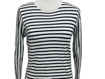 Direction Striped Cotton Sweater Size M