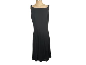 Escada Black Pleated Dress - Size 44