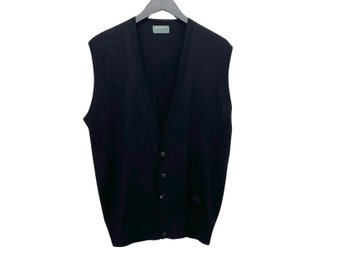 Detente Black Silk Button Vest Size L