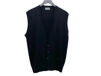 Detente Mens Black Silk Button Vest Size L