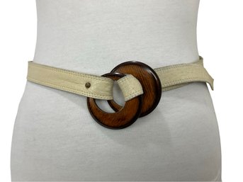Tan Leather Belt With Disc Closure