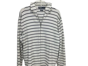 Polo By Ralph Lauren Mens Striped Zipper Sweatshirt Size L
