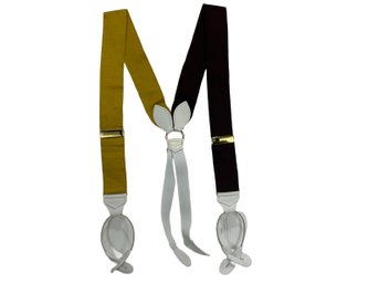 Albert Thurston Gold And Burgundy Suspenders