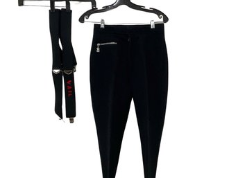 Bogner Black Ski Pants With Vail Suspenders Size 10