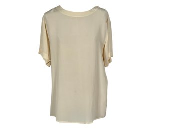 Laura Ashley Ecru Silk Short Sleeve Top