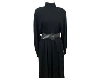 Black Dress With Leather Belt