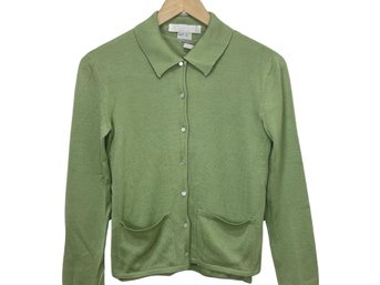 Oscar De La Renta Pink Label Green Sweater Set