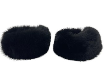 Vintage Black Fur Wrist Cuffs