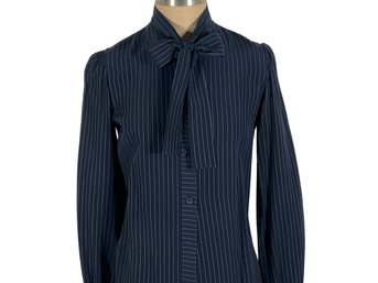 Givenchy Boutique Blue Striped Blouse - Size 6
