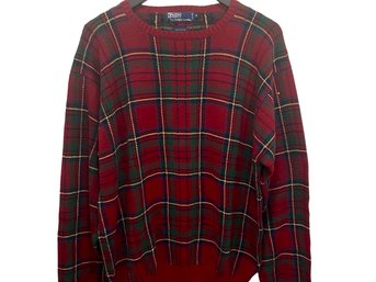 Polo Ralph Lauren Red Tartan Knot Sweater Size M