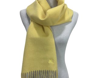 Burberrys Pure Lambswool Yellow Scarf