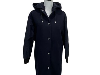 Topshop Blue Jacket With Hood Size 4