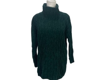Dana Buchman Green Chenille Turtleneck Sweater