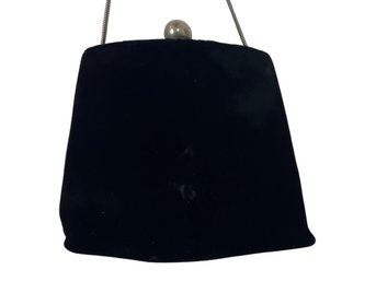 Vintage Black Velour Evening Bag
