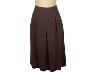 Laura Biagiotti Brown Chevron Pleated Skirt Italy - Size 44