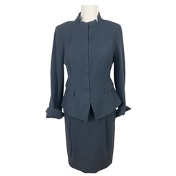 ZARA Woman Slate Wool Suit Size Small NEW