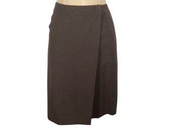 Grace By Dane Lewis Brown Wool Wrap Skirt - Size 12