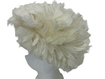 Vintage Off White Feather Hat