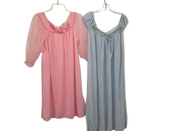 Vintage Blue And Pink Nightgowns