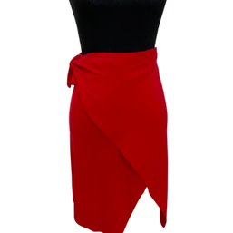 Donna Karan Red Cashmere Skirt Size M