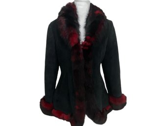 Elis Leather Jacket With Fur Trim