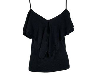 Ralph Lauren Woven Silk Spaghetti Strap Ruffled Top - Size L