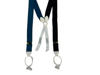 Albert Thurston London Teal And Black Suspenders