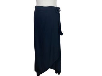Calypso Blue Silk  Wrap Skirt Size M