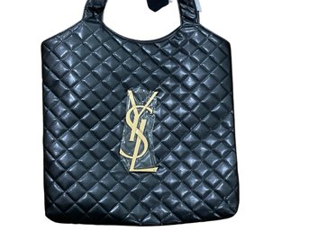 Black Quilted Bag In The Style Of YSL Brand New