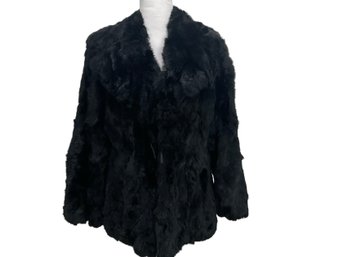 Black Rabbit Fur Jacket