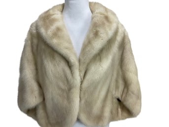 Vintage White Blond Mink Stole Capelet From Neiman Marcus