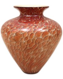 Michael Cohn Tortoise Shell Art Glass Vase