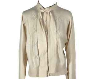 Jean Muir For Henri Bendel Cashmere Long Sleeve Button Down Sweater -