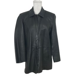 Casual Corner Black Leather Jacket Size XL