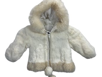 Polo Norte Furs 2T Girls Fur Jacket With Hood