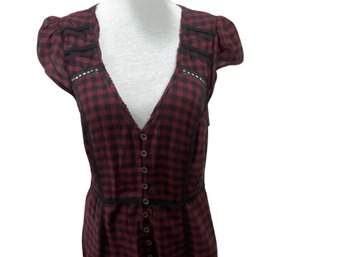 Ecote Buffalo Check Dress Size L