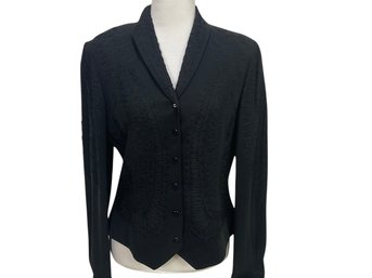 Dana Buchman Black Ribbon Silk Jacket Size 8