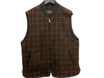 Luciano Barbera Lamb Nubuck Mens Vest Size 54EU 44US