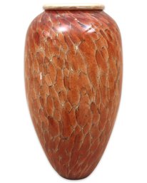 Michael Cohn Tortoise Shell Art Glass Vase