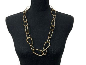 Gold Tone Large Links Necklace