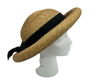 Matthews Hats Extraordinaire Straw Hat With Black Ribbon New With Tag