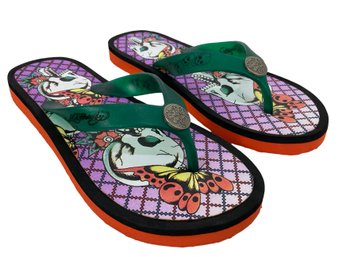 Ed Hardy Flip Flops Size 6